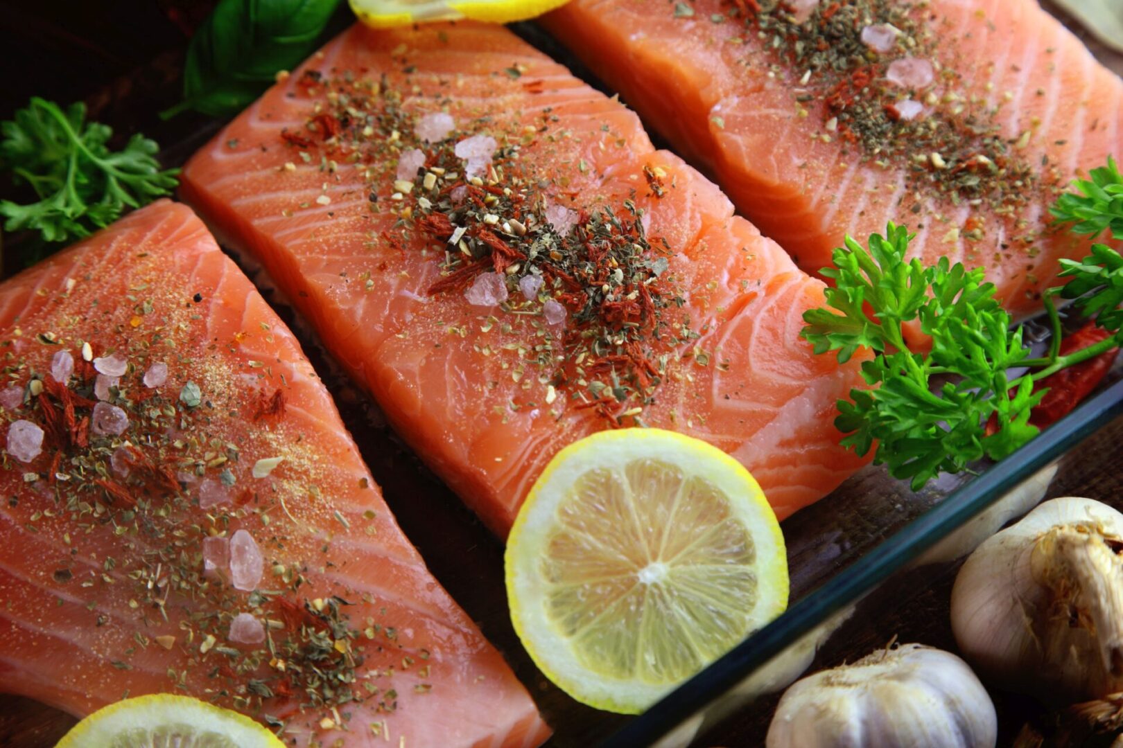 tasty and healthy salmon fish ready for baking