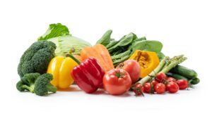 Colorful vegetables on a white background